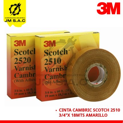 CINTA CAMBRIC 2510 SIN ADHESIVO 3/4 X 18MTS