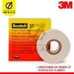 CINTA FIBRA VIDRIO 27 SCOTCH CON ADHESIVO 3/4 X 20MTS 130°