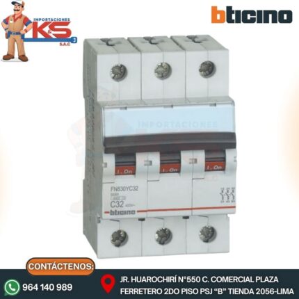 INTERRUPTOR TERMOMAGNETICO 3P 32A BTDIN 10/6KA 220/440V