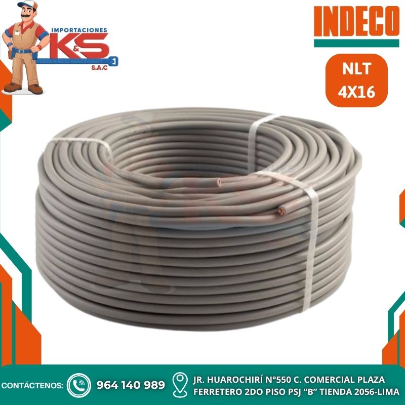4X16 GRIS CABLE VULCANIZADO 4X16 AWG 500V NLT GRIS X 100MTS - Imagen 1