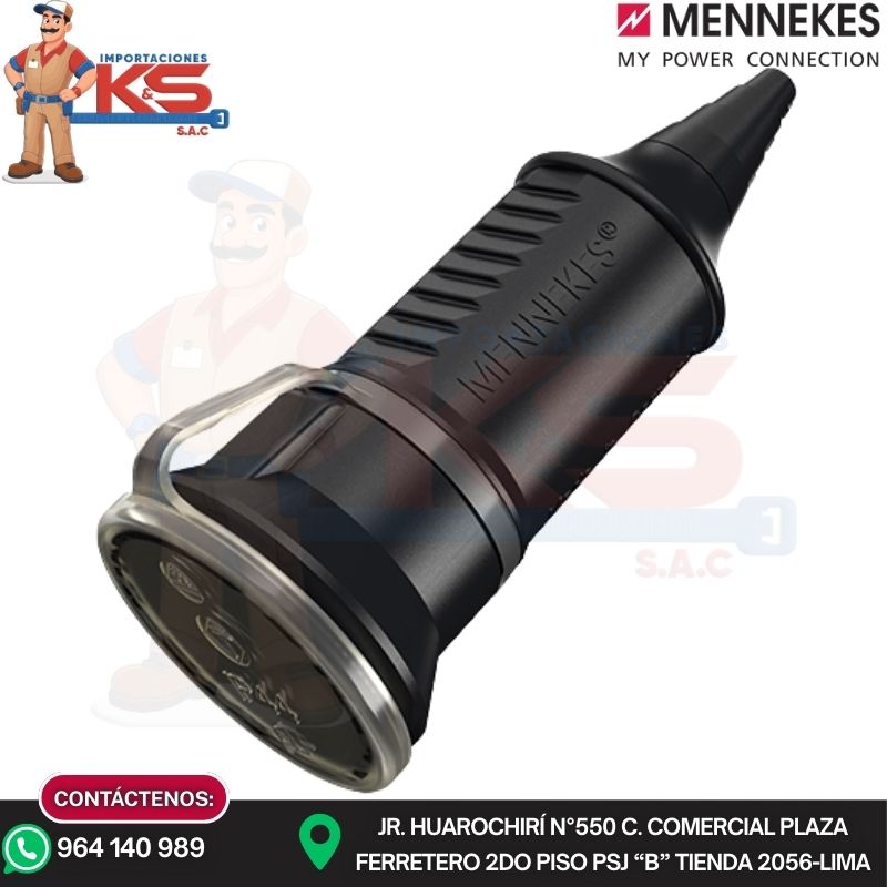 AEREO 10755 TOMA AEREO SCHUKO NEGRO 16A 2P+T 250V IP44 MENNEKES - Imagen 1