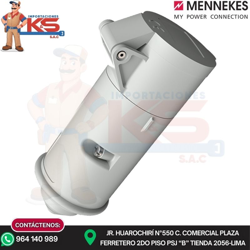 AEREO 695A TOMACORRIENTE AÉREO 32A 2P 40-50V 50-60 Hz 12H IP44 MENNEKES - Imagen 1