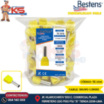 TERMINAL SOBREMOLDEADO DOBLE 18AWG-1.0MM2 AMARILLO DIM.10 X 100U