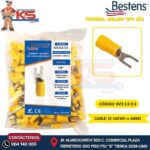 TERMINAL AISLADO TIPO UÑA 12-10AWG-4-6MM2 AMARILLO 1/8 ANCH.8.3MM 48A X 100U