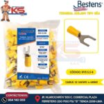TERMINAL AISLADO TIPO UÑA 12-10AWG-4-6MM2 AMARILLO 5/16 ANCH.12MM 48A X 100U