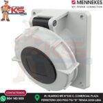 TOMA EMPOTRABLE 32A 3P+T 500V NEGRO 7H IP67 CON MEDIDAS DEL MARCO HOMOGÉNEAS MENNEKES