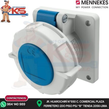 TOMA EMPOTRABLE 32A 2P+T 250V 6H AZUL IP67 (AMAXX) MENNEKES
