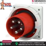 ENCHUFE EMPOTRABLE 63A 3P+N+T 415V ROJO 6H IP67 (CONTACTOS NIQUELADOS) MENNEKES