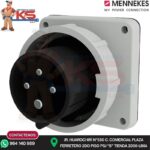 ENCHUFE EMPOTRABLE 32A 3P+T 500V NEGRO 7H IP67 (CONTACTOS NIQUELADOS) MENNEKES