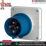 ENCHUFE EMPOTRABLE 32A 3P+T 250V AZUL 9H IP44 (CONTACTOS NIQUELADOS) MENNEKES