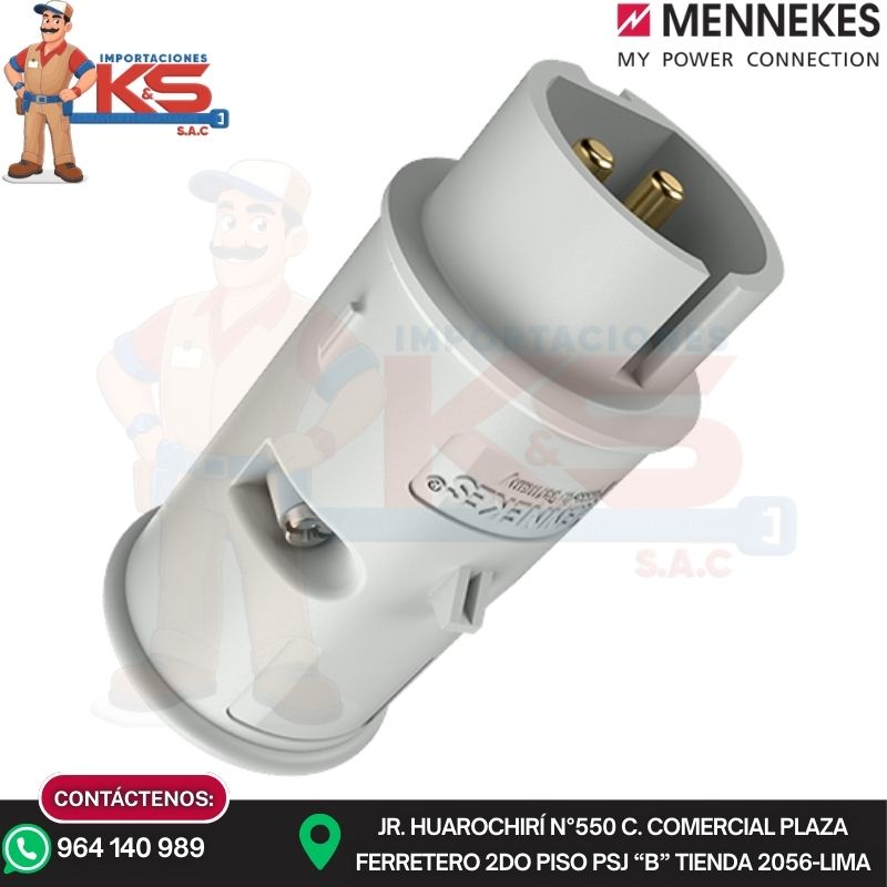 ENCHUFE 643A ENCHUFE AÉREO 32A 2P 40-50V 50-60 Hz 12H IP44 MENNEKES - Imagen 1