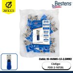 TERMINAL TIPO PALA HEMBRA 16-14AWG-1.5-2.5MM2 AZUL DIM.0.8X4.75MM 15A X 100U