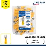 TERMINAL TIPO PALA HEMBRA 12-10AWG-4-6MM2 AMARILLO DIM.0.8X6.35MM 24A X 100U