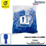 TERMINAL AISLADO COMPLETO HEMBRA 16-14AWG-1.5-2.5MM2 AZUL DIM.0.8X6.75MM 15A X 100U