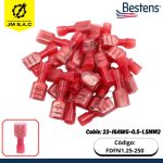 TERMINAL OVALADO HEMBRA 22-16AWG-0.5-1.5MM2 ROJO DE NYLON 10A X 100U