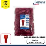 TERMINAL ANGULAR HEMBRA 22-16AWG-0.5-1.5MM2 ROJO OSCURO DE NYLON 10A X 100U
