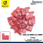 TERMINAL TIPO BANDERA HEMBRA 22-16AWG-0.5-1.5MM2 ROJO DE NYLON 10A X 100U