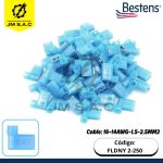 TERMINAL TIPO BANDERA HEMBRA 16-14AWG-1.5-2.5MM2 AZUL DE NYLON 15A X 100U