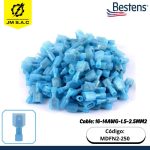TERMINAL OVALADO MACHO 16-14AWG-1.5-2.5MM2 AZUL DE NYLON 15A X 100U