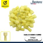 TERMINAL OVALADO MACHO 12-10AWG-4-6MM2 AMARILLO DE NYLON 24A X 100U