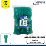 TERMINAL ANGULAR MACHO 16-14AWG-1.5-2.5MM2 AZUL CLARO DE NYLON 15A X 100U