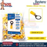 TERMINAL AISLADO TIPO OJAL 12-10AWG-4-6MM2 AMARILLO 3/8" ANCH.15.0MM 48A X 100U