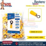 TERMINAL AISLADO TIPO OJAL 12-10AWG-4-6MM2 AMARILLO 1/8" ANCH.7.2MM 48A X 100U