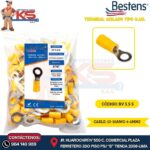 TERMINAL AISLADO TIPO OJAL 12-10AWG-4-6MM2 AMARILLO 3/16" ANCH. 9.5MM 48A X 100U