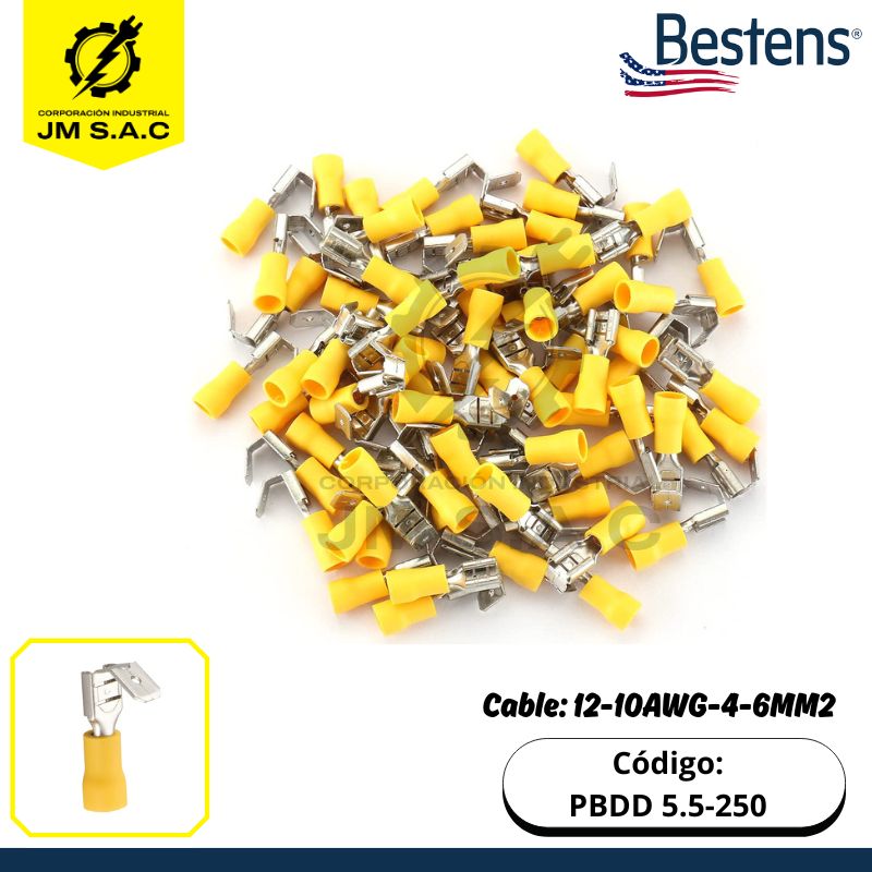 PBDD 5.5-250 TERMINAL AISLADO PIGGY BACK MIXTO 12-10AWG 4-6MM2 AMARILLO 24A X 100U - Imagen 1