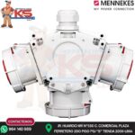 TOMA TRIPLE AEREO PULPO 32A 3P+T 415V ROJO 6H IP67 MENNEKES