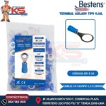 TERMINAL AISLADO TIPO OJAL 16-14AWG-1.5-2.5MM2 AZUL 3/8" ANCH.13.6MM 27A X 100U