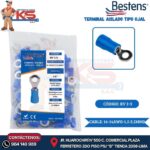 TERMINAL AISLADO TIPO OJAL 16-14AWG-1.5-2.5MM2 AZUL 1/8" (ANCH.5.7MM2) 27A X 100U