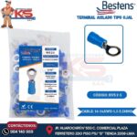 TERMINAL AISLADO TIPO OJAL 16-14AWG-1.5-2.5MM2 AZUL 3/16" ANCH.8.5MM 27A X 100U