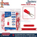 TERMINAL AISLADO TIPO UÑA 22-16AWG-0.5-1.5MM2 ROJO 1/8" ANCH.5.7MM 19A  X 100U