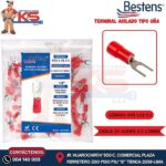 TERMINAL AISLADO TIPO UÑA 22-16AWG-0.5-1.5MM2 ROJO 1/8 ANCH.5.7MM 19A X 100U