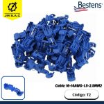 CONECTOR RÁPIDO EN T PARA CABLE 16-14AWG-1.5-2.5MM2 AZUL  X 100PZ