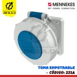 TOMA EMPOTRABLE DE 16AMP 3P+T 250V AZUL 9H IP67 PARA AMAXX