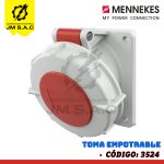 TOMA EMPOTRABLE DE 32AMP 3P+N+T 415V ROJO 6H IP67 CUELLO INCLINADO 20°