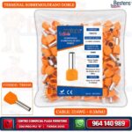 TERMINAL TUBULAR DOBLE NARANJA TE0510 PARA CABLE 22AWG (0.5MM2) Bolsa x 100UND
