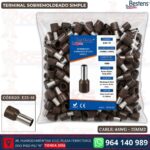 Terminal sobremoldeado simple E25-16 para cable 4AWG 25mm² color marrón bolsa de 100 und - Bestens