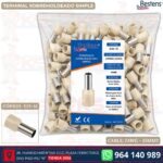 Terminal sobremoldeado simple E35-16 para cable 2AWG 35mm² color beige bolsa de 100 und - Bestens