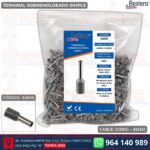 Terminal sobremoldeado simple E4009 para cable 12AWG 4mm² color gris bolsa de 100 und - Bestens