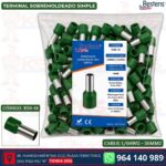 Terminal sobremoldeado simple E50-16 para cable 1/0AWG 50mm² color verde oliva bolsa de 100 und - Bestens