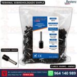 Terminal sobremoldeado simple E6012 para cable 10AWG 6mm² color negro bolsa de 100 und - Bestens