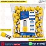Terminal sobremoldeado simple E70-20 para cable 2/0AWG 70mm² color amarillo de 100 und - Bestens
