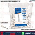 Terminal sobremoldeado simple E7510 para cable 20AWG 0.75mm² color blanco bolsa de 100 und - Bestens