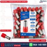 Terminal sobremoldeado simple E95-25 para cable 3/0AWG 95mm² color rojo de 100 und - Bestens