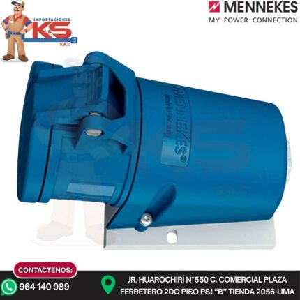 TOMA VISIBLE 32A 2P+T 250V AZUL 6H IP44 MENNEKES