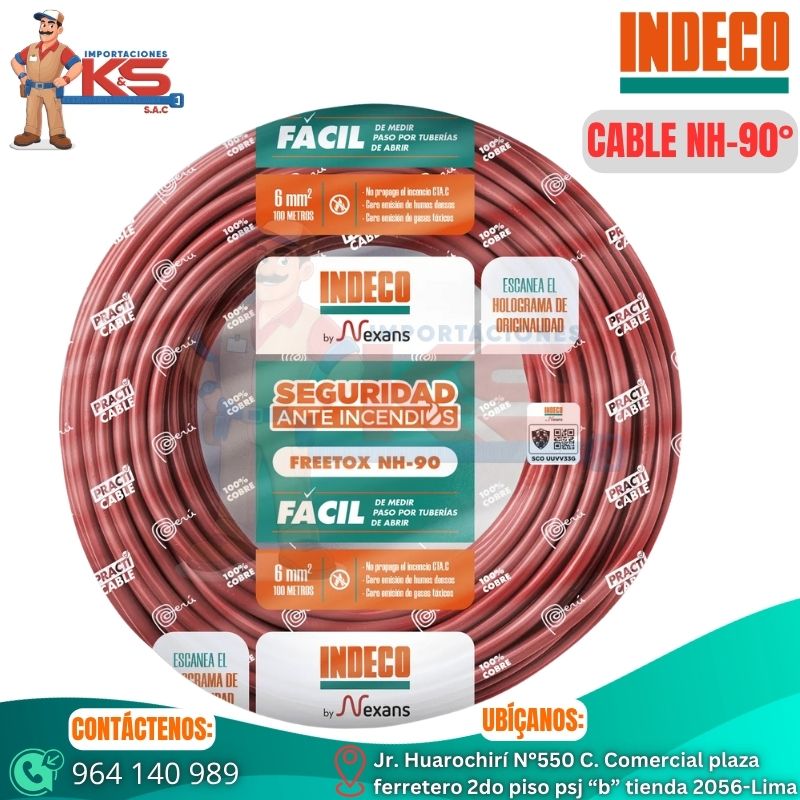 rojo nh CABLE NH-90 LIBRE HALOGENO 6mm2 ROJO X 100MTS - Imagen 1