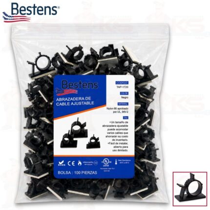 Abrazadera de Cable Ajustable con Adhesivo 20mm TAP-1720